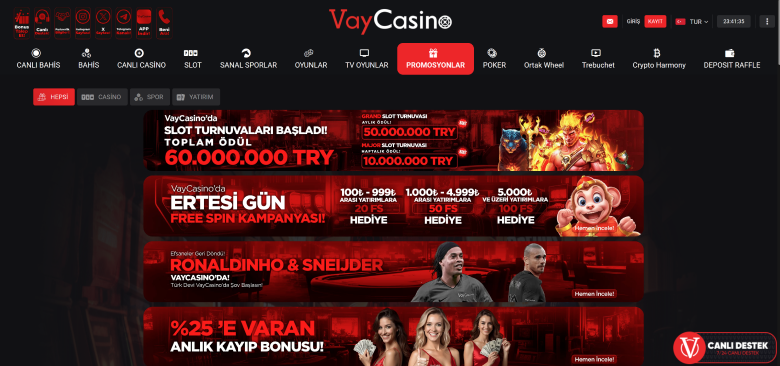Vaycasino'da bonuslar